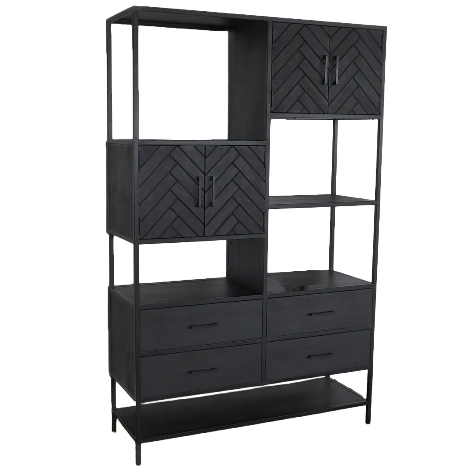 industriele wandkast zwart